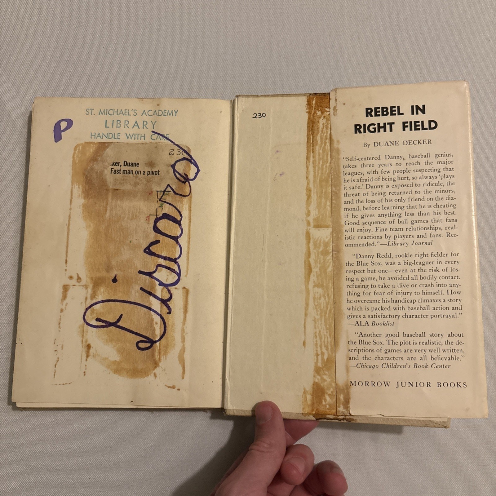 „Fast Man On A Pivot“ By Duane Decker Published By William Morrow (HC 1968) RARE