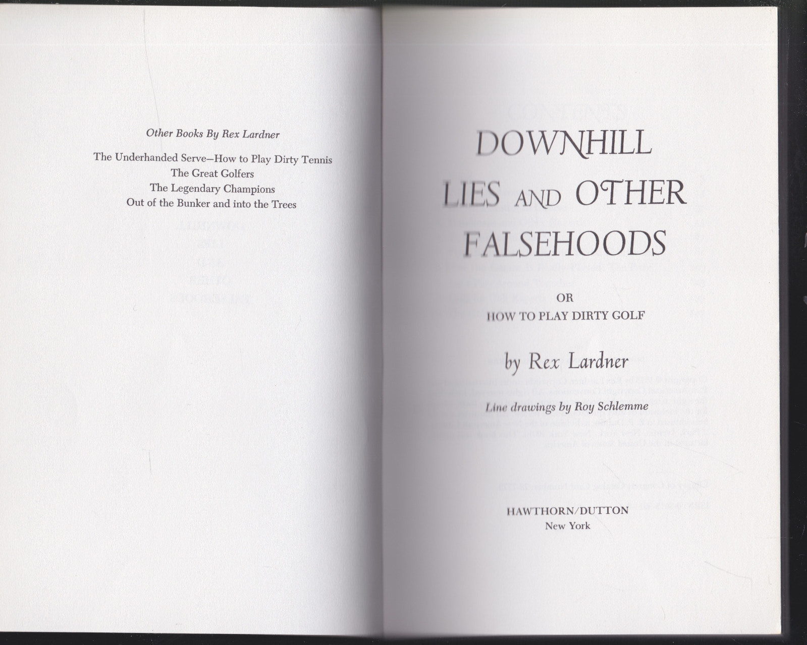 Downhill Lies: How to Play Dirty Golf by Ring Lardner Paperback 1973 VG