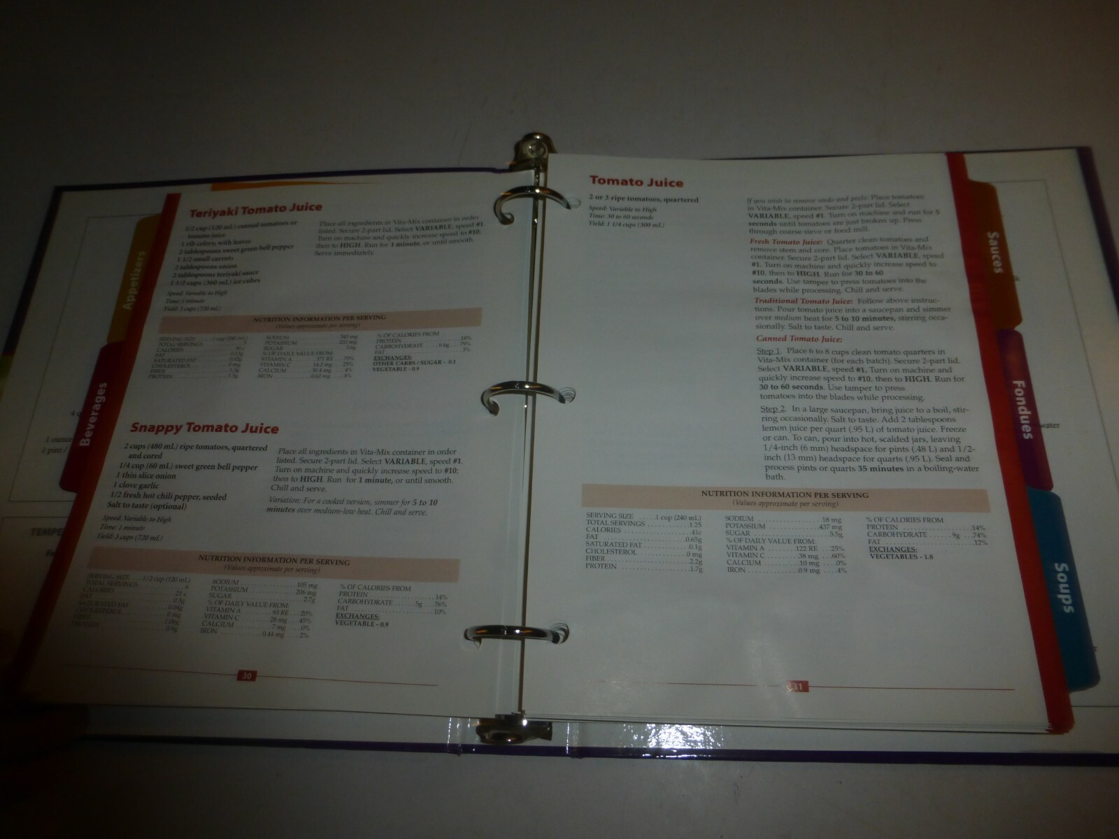 Vita-mix Book Cookbook Binder Owners Manual Whole Food Recipes For Better LiviMS