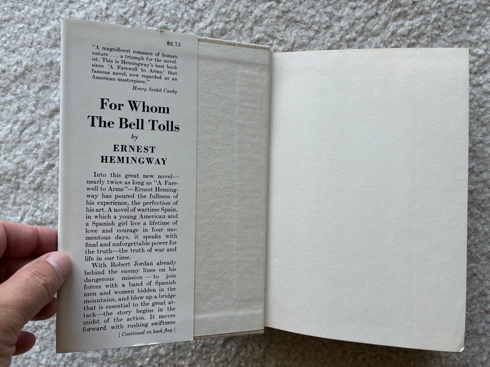 First Edition Library Ernest Hemingway „For Whom the Bell Tolls“ Hardcover HC
