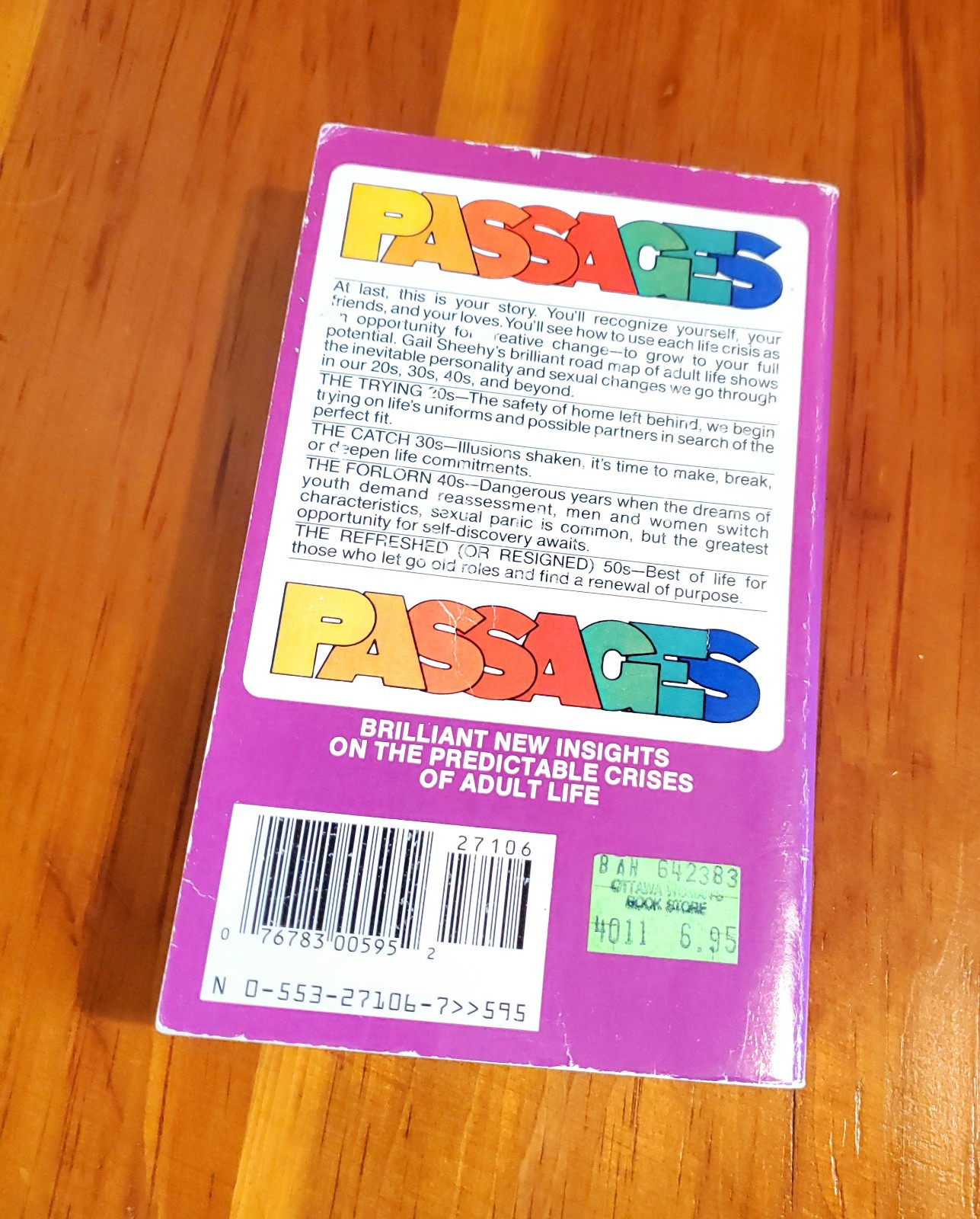 Vintage 1989 Bantam 4.25×7 mmpb PASSAGES Gail Sheehy Life Changes Age in 30s-50s