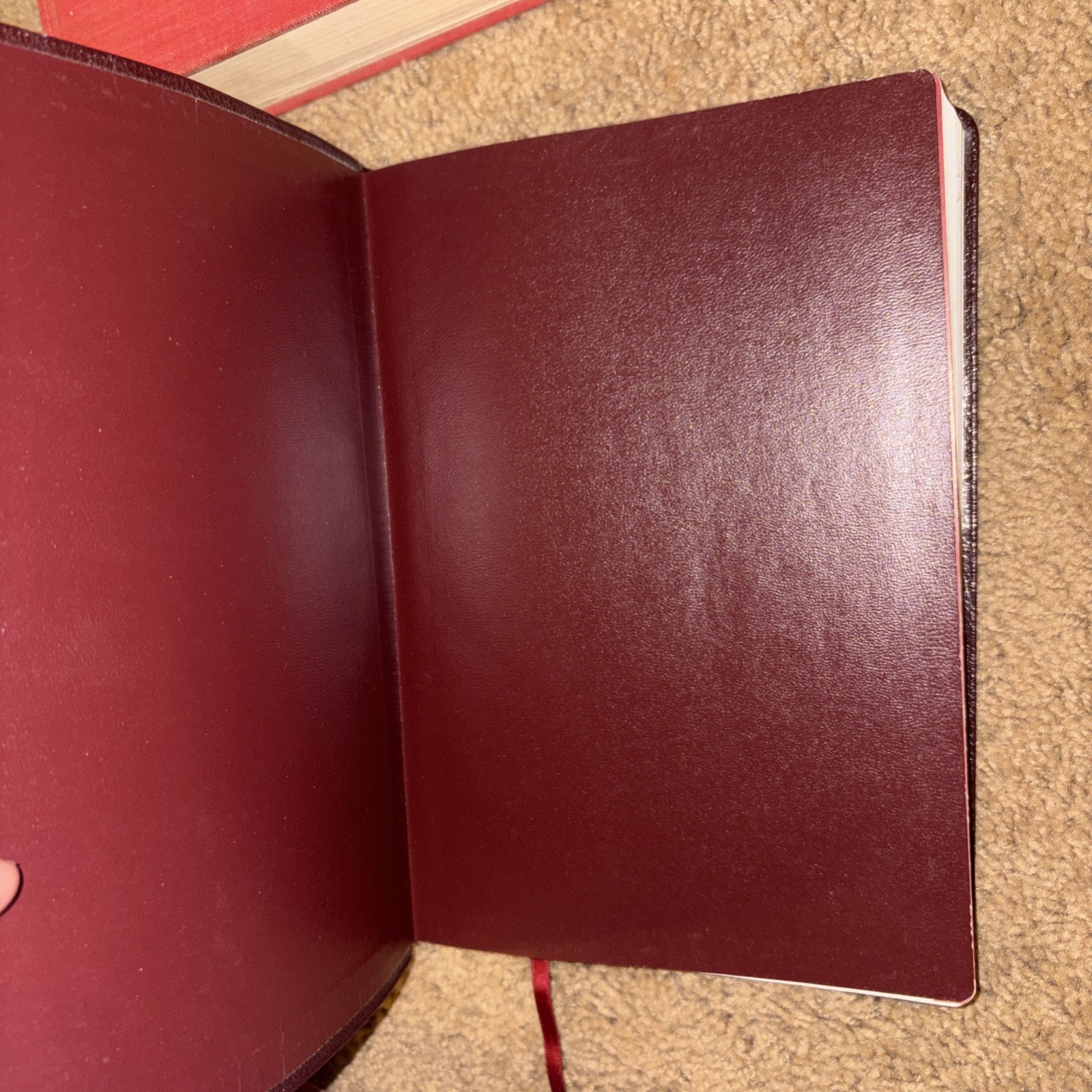 HOLY BIBLE Tyndale SLIMLINE Large Print 2004 BONDED LEATHER Burgundy NLT