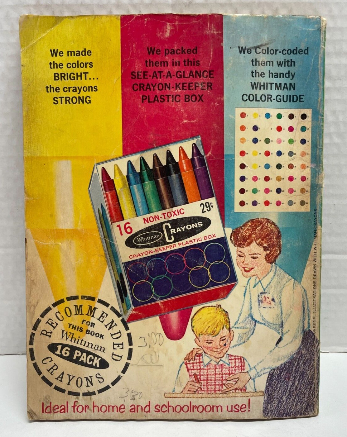 Vintage LASSIE 128-Page Coloring Book 9 Pages Colored Whitman #1134 1965