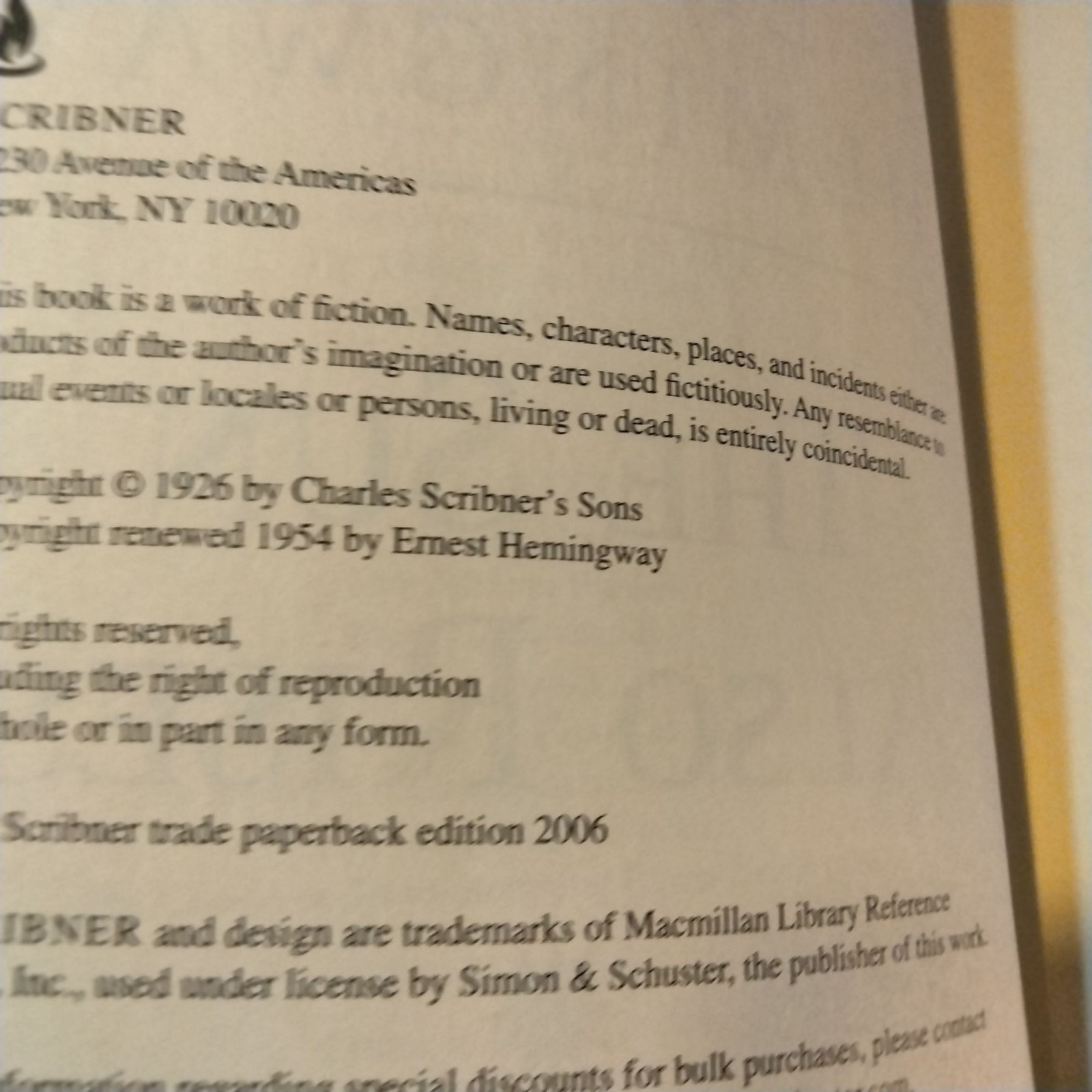 The Sun Also Rises By Ernest Hemingway Paperback 2006 Edition