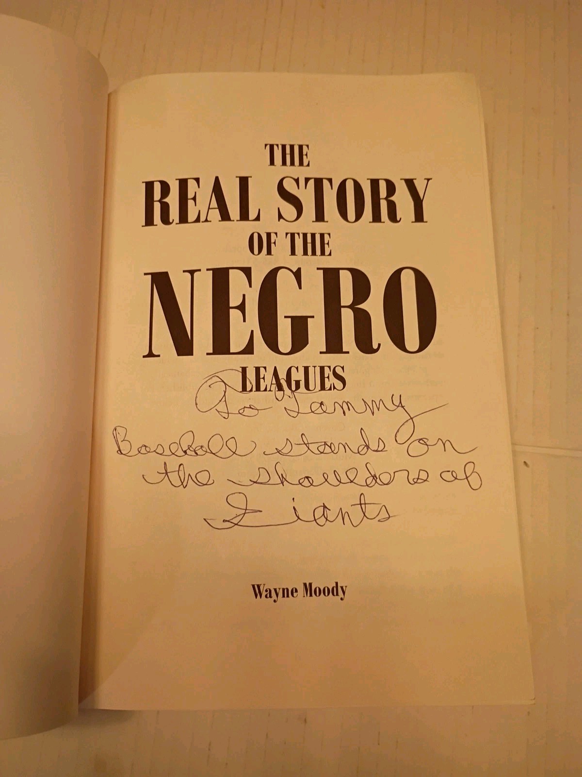 The Real Story of The Negro Leagues Paperback Wayne Moody
