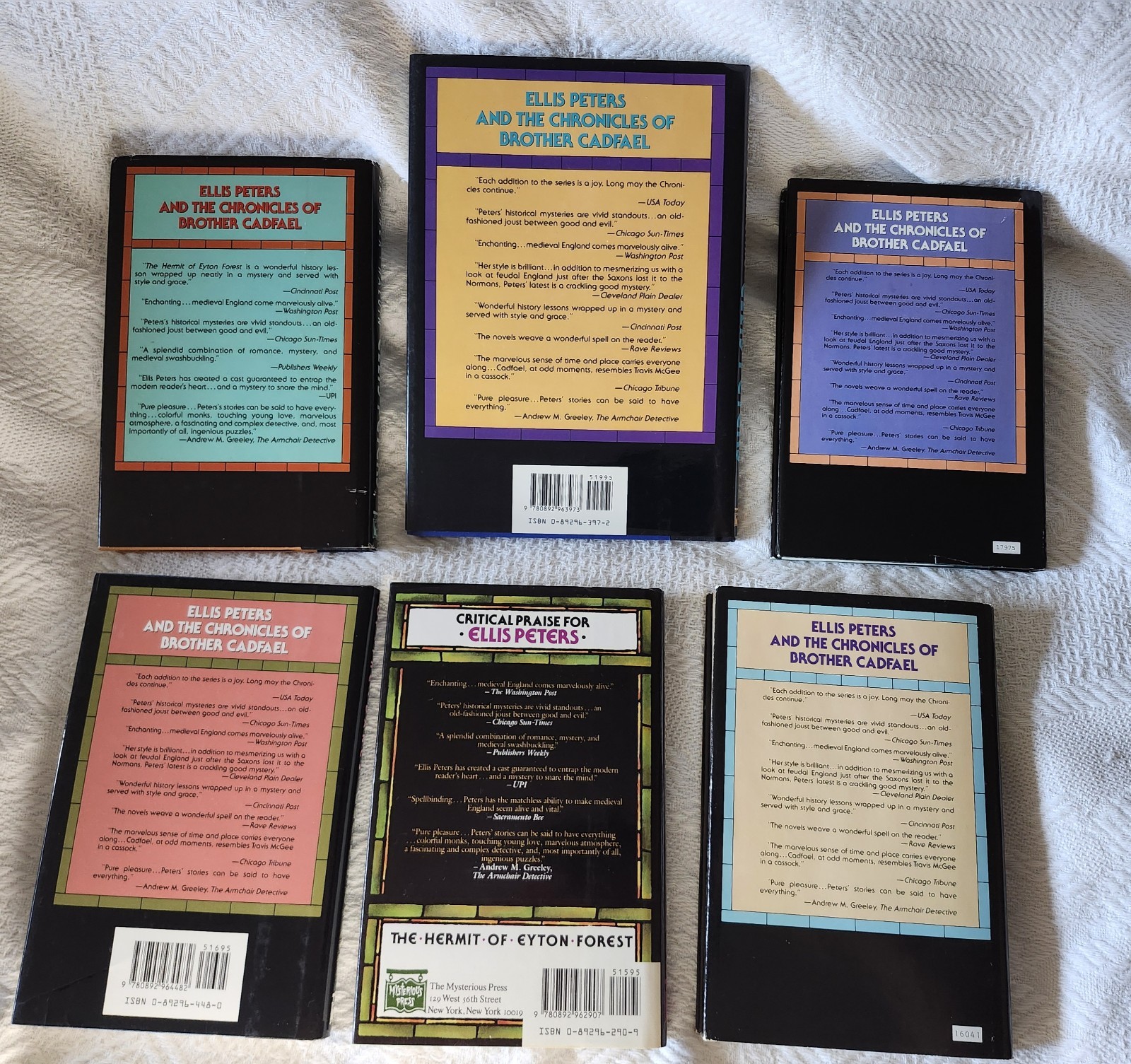 Ellis Peters Brother Cadfael Mystery Book Lot x 6 HB/DJ Vintage, like new