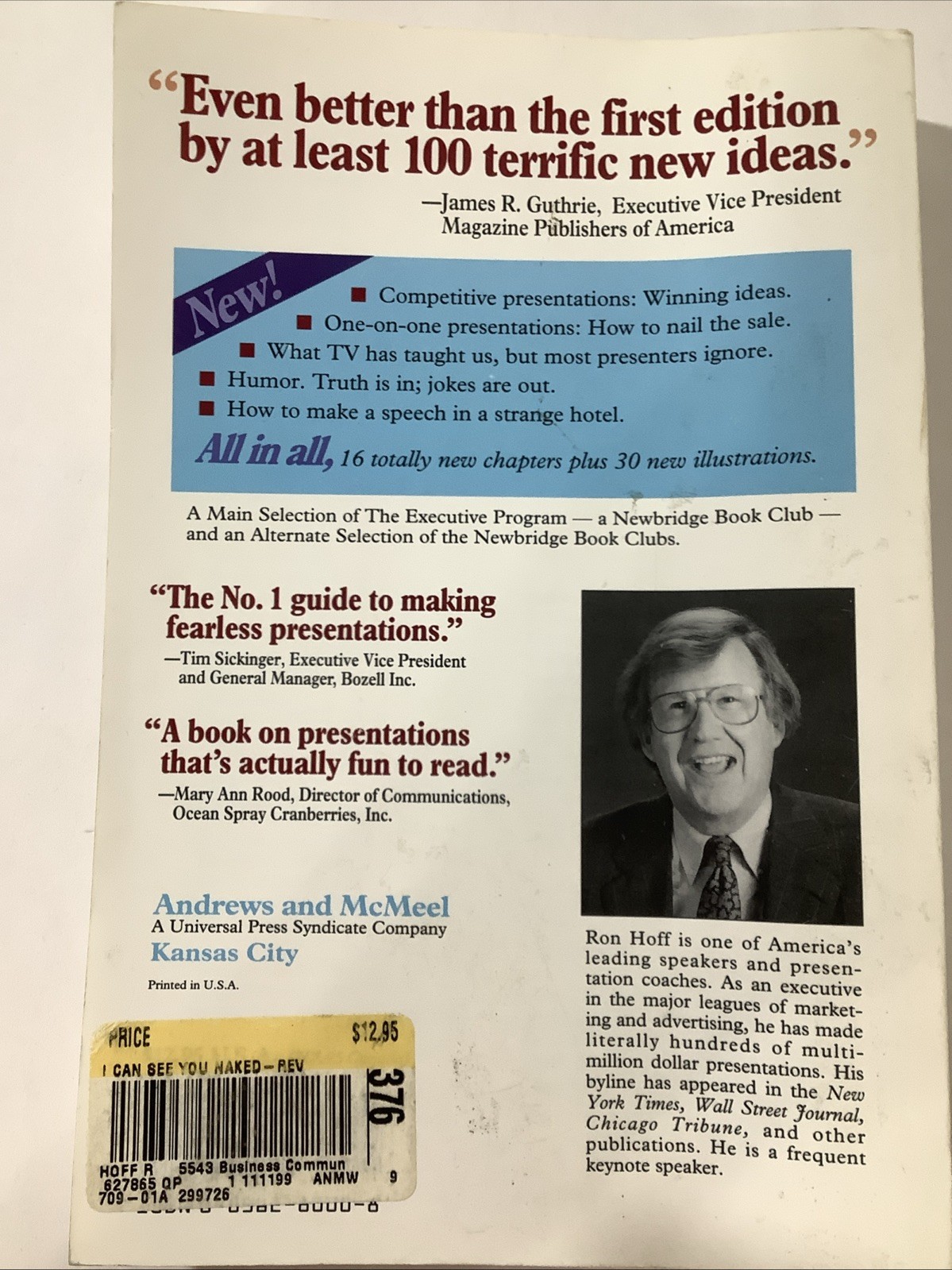 I Can See You Naked ~ Ron Hoff Book Presentation Public Speaking Revised Edition