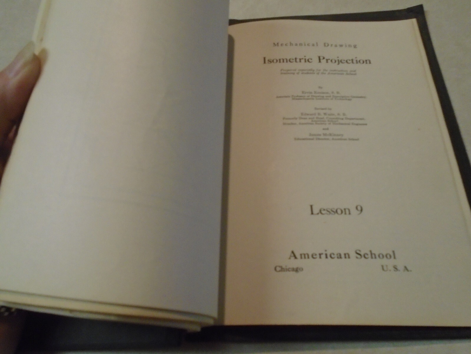 Vintage 1925 Mechanical Drawing Lessons Ervin Kenison American School Chicago