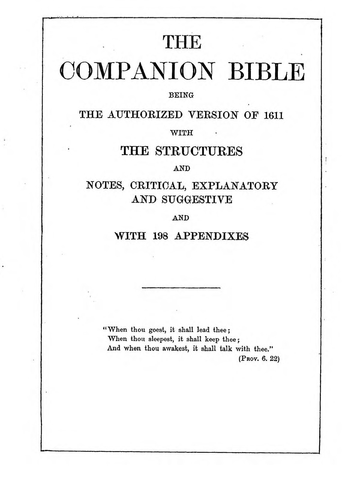 THE COMPANION BIBLE-E W Bullinger-Christian Scripture Commentary Study Book-USB