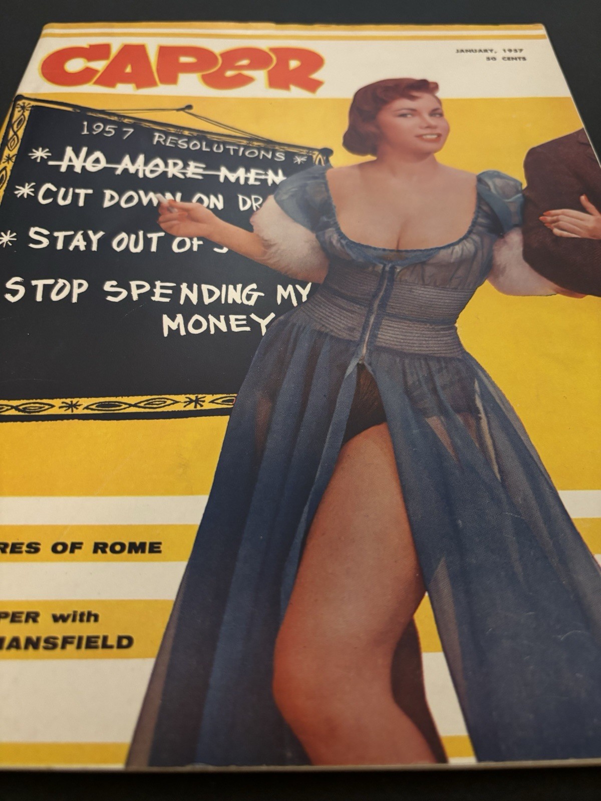 Caper Magazine January 1957 Vol 1 #4 Jayne Mansfield Betty Page Pinup Vintage