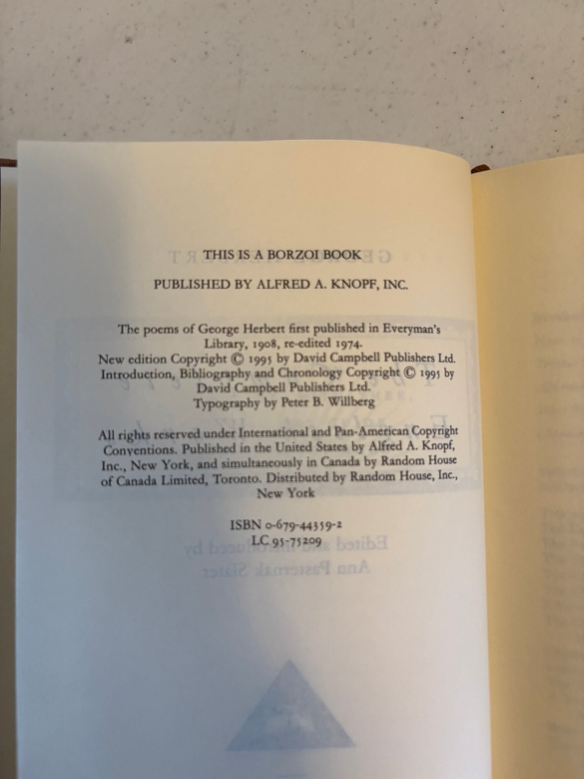 The Complete English Works George Herbert Everyman’s Library Knopf Poetry