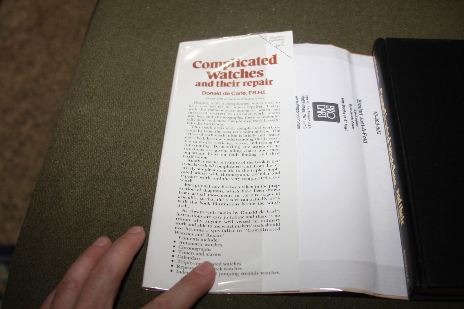 Complicated Watches and Their Repair by Donald de Carle 1979 HC Bonanza