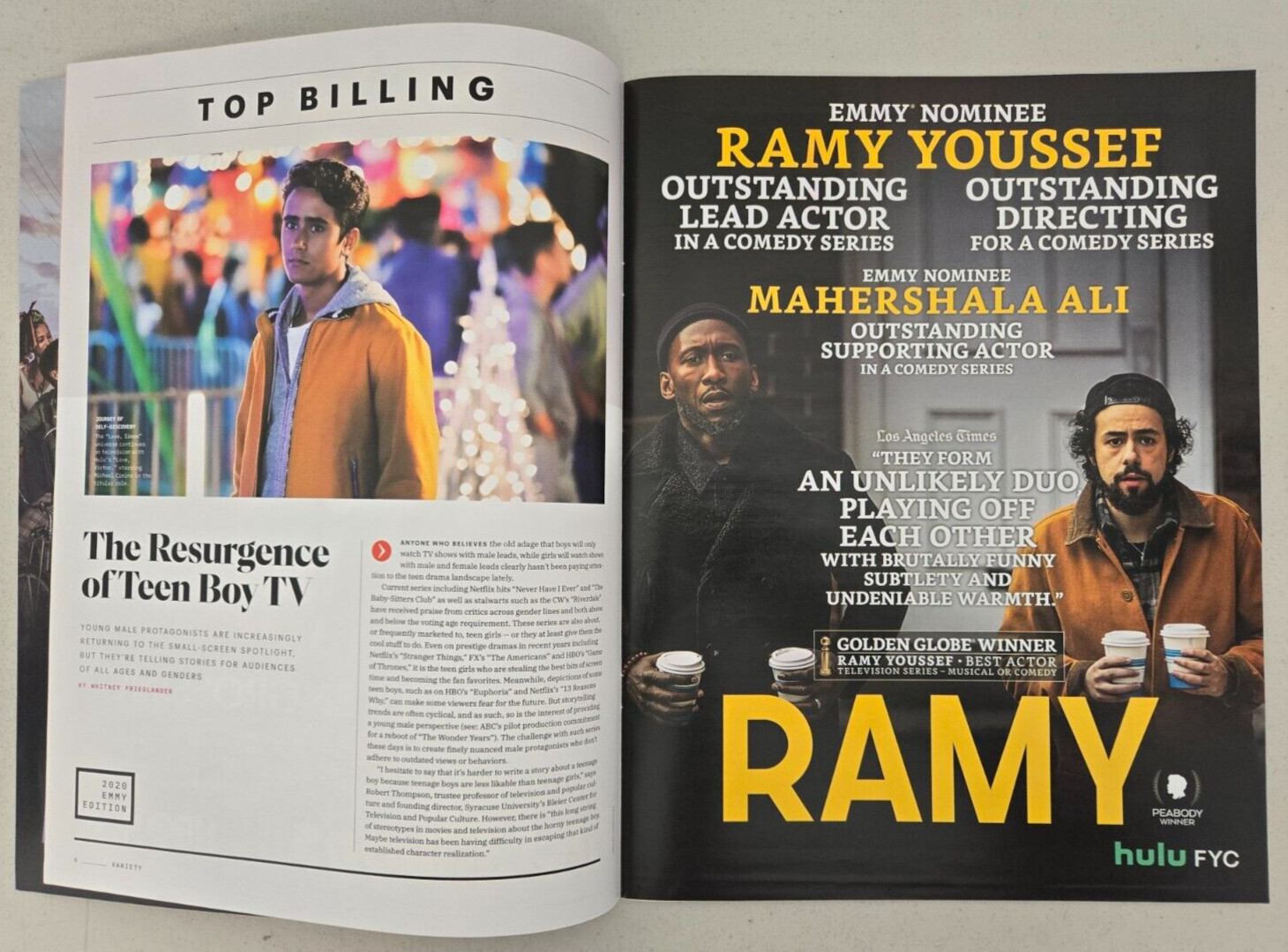 VARIETY MAGAZINE AUGUST 20 2020 Extra Edition Maisel Tov Dead To Me RAMY MA. ALI