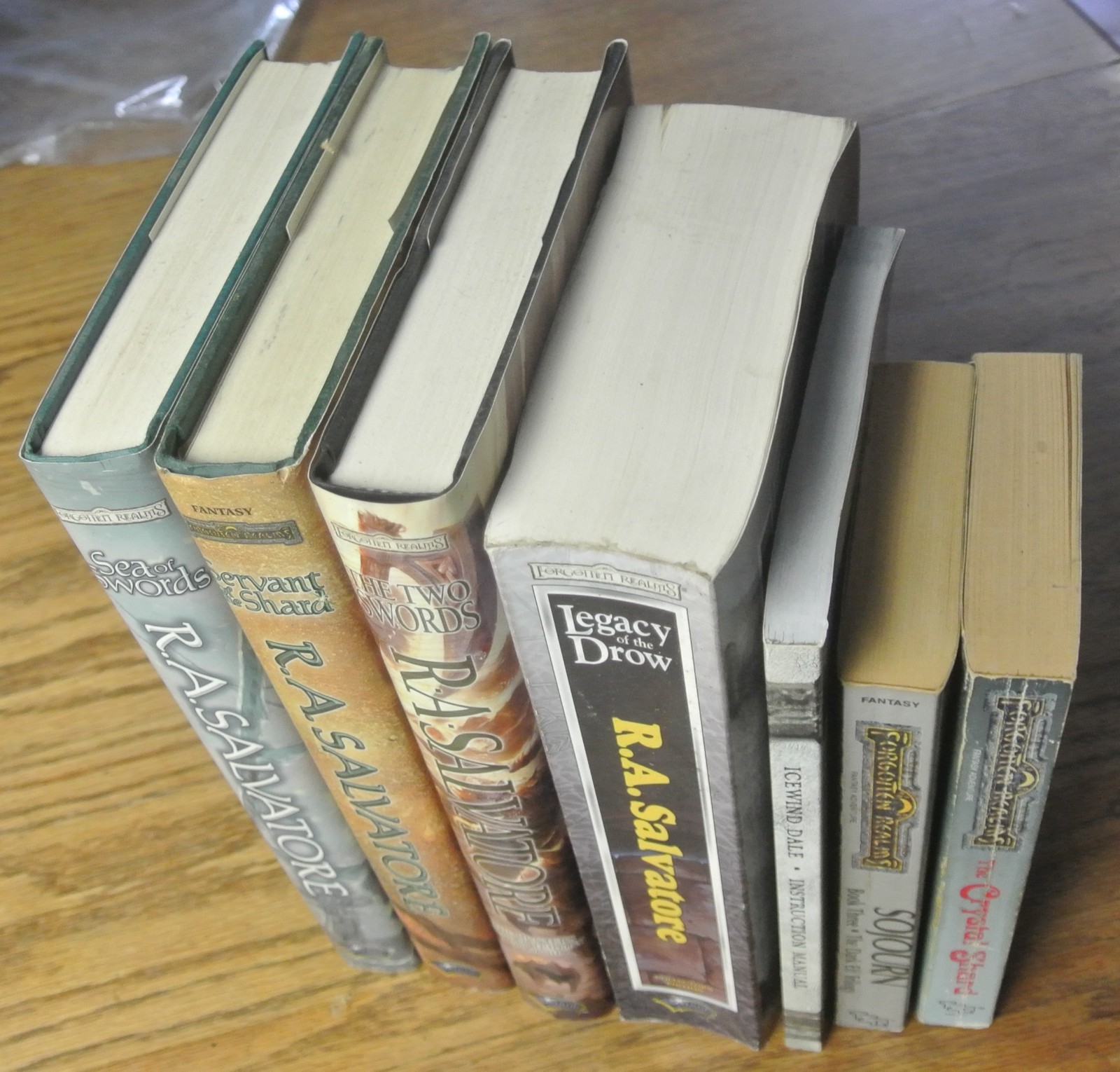 Lot of 7 Books by R.A. Salvatore, Forgotten Realms, 3 Hardcover, 4 Paperback