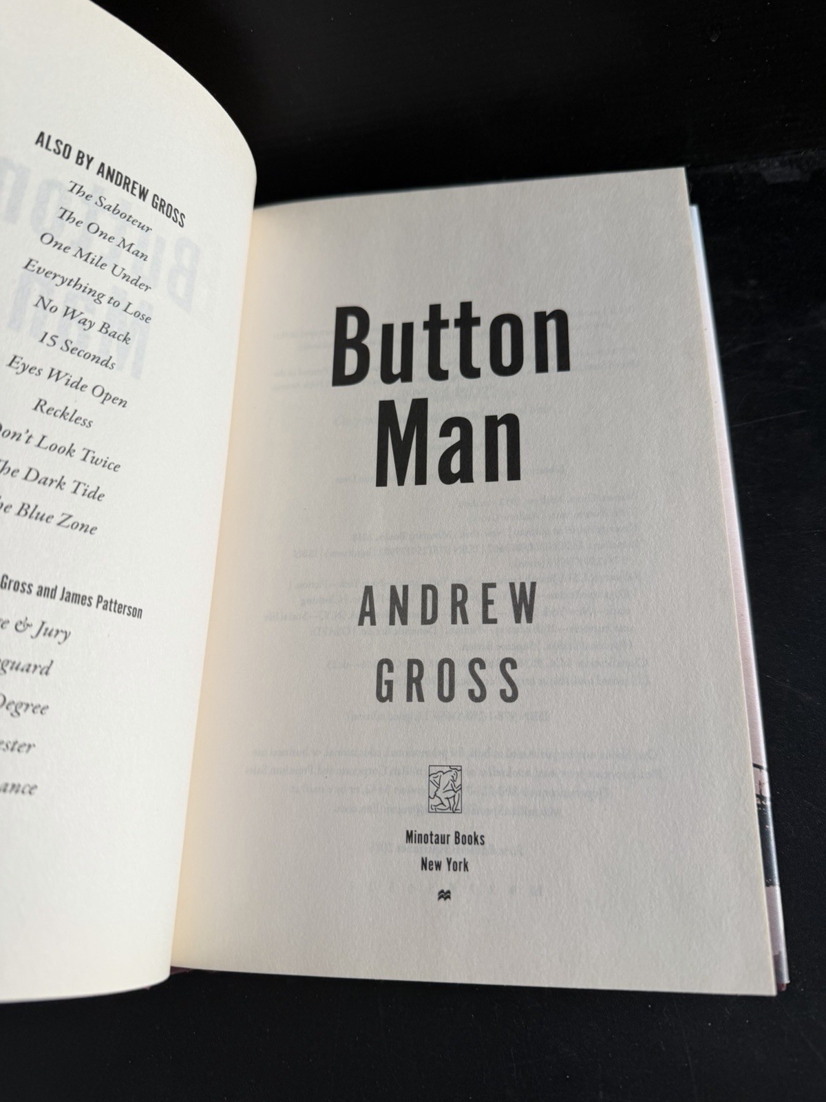 SIGNED 1st Edition 1st Printing Button Man Andrew Gross HC DJ 2018 Mafia Novel