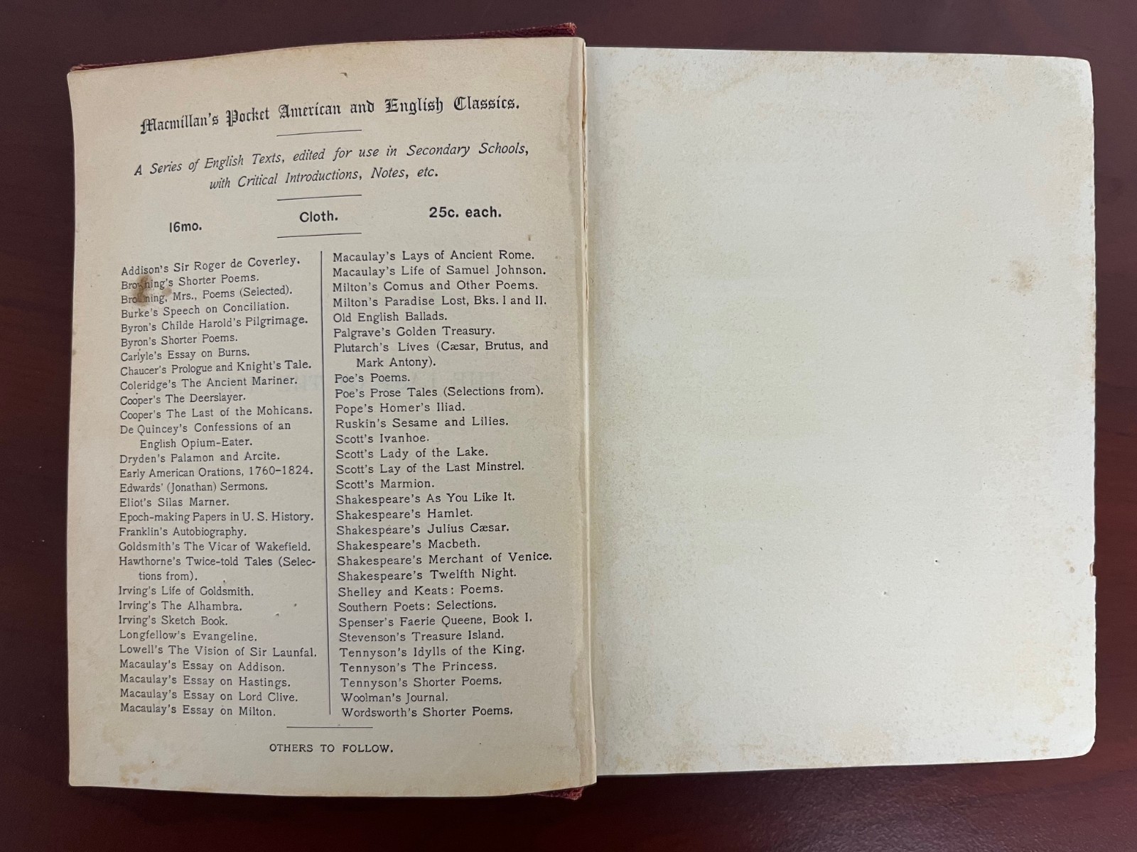Antique Cooper’s Last of the Mohicans 1904 Macmillan Company Edition HC