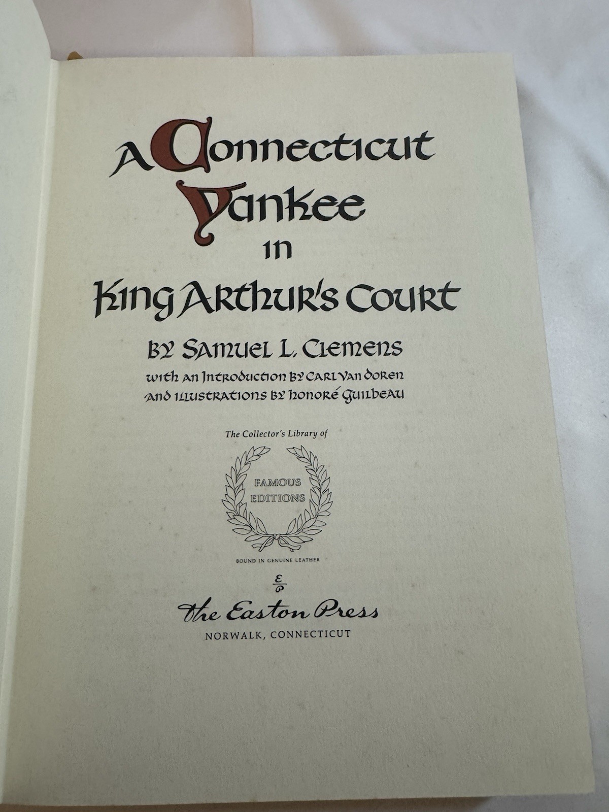 Vintage Easton Press A Connecticut Yankee King Arthur Court Leather Illustrated