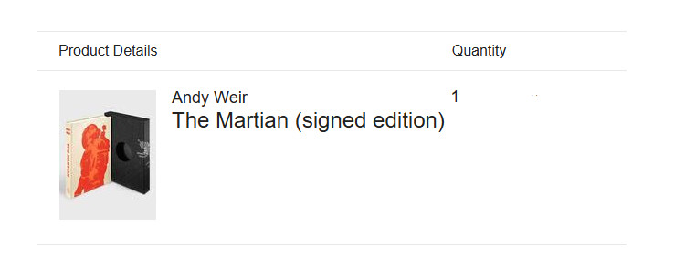 The Martian Signed Edition Hardcover Book By Andy Weir LE /100 New Rare IN HAND