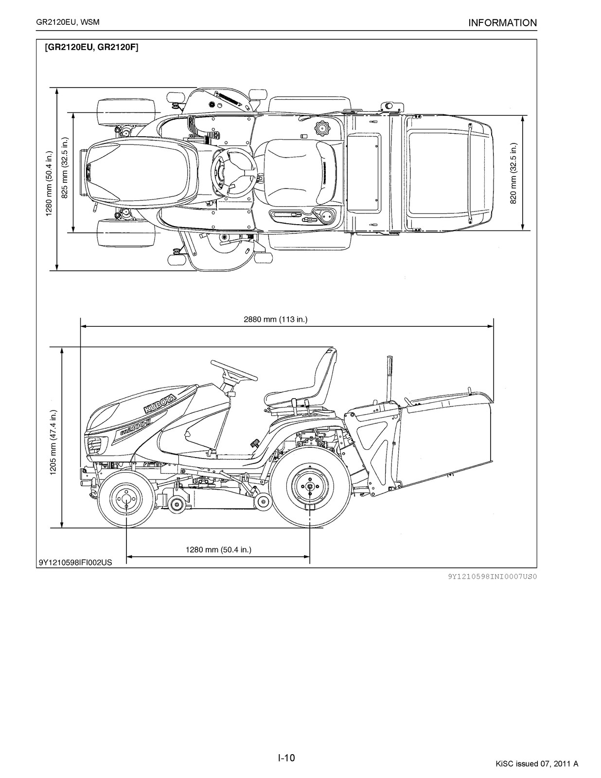 KUBOTA GR2120EU Riding Mower Workshop Manual 2011 – BOUND – COVERS – XL FOLDOUTS