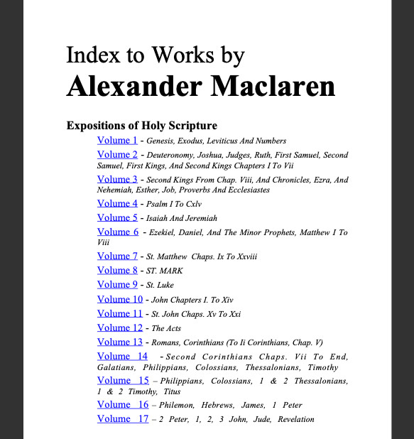 Expositions of Holy Scripture by Alexander Maclaren, (E-Book CD) ALL 17 Volumes