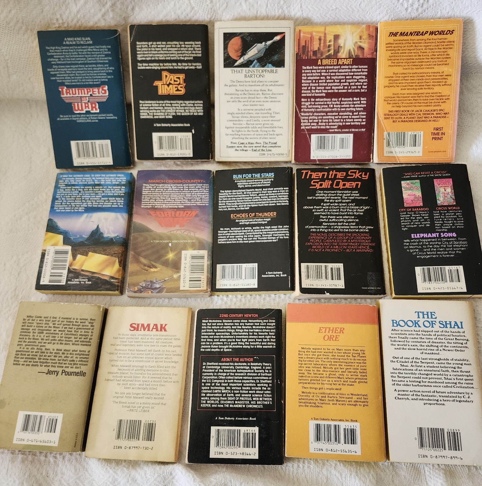 Vintage Sci Fi Fantasy Paperback Books 1980’s Science Fiction Book Lot x 15