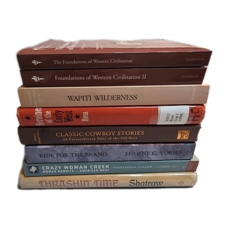 Western Paperback & Hardback Book Lot Set of 8 Frontier Cowboy Adventure Reads