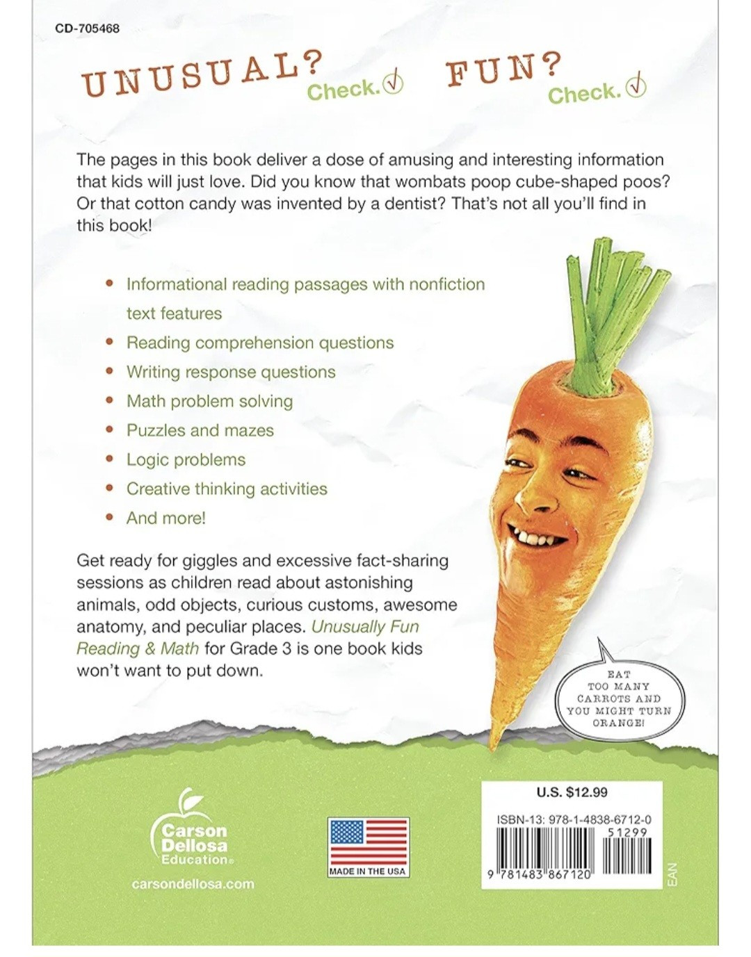 Unusually Fun Reading & Math Grade 3 Seriously Fun Topics to Teach Skills