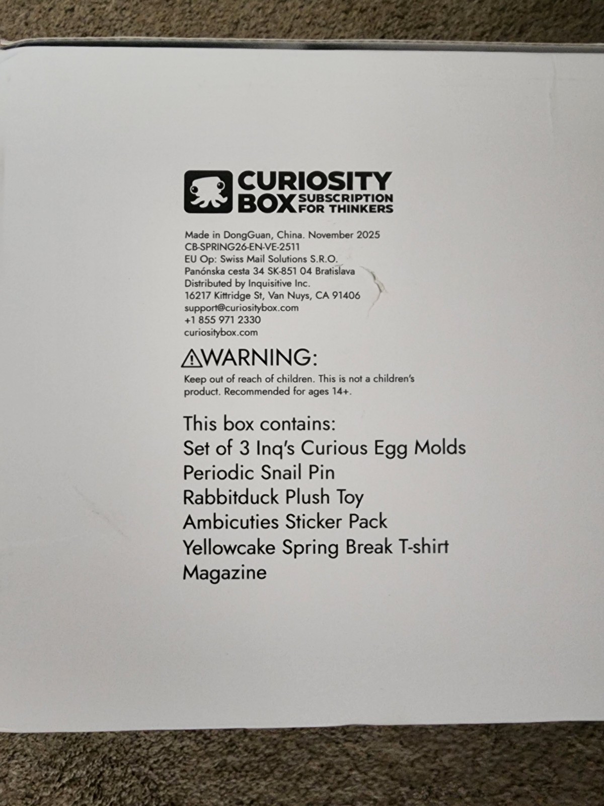 The Curiosity Box New From Vsauce LARGE