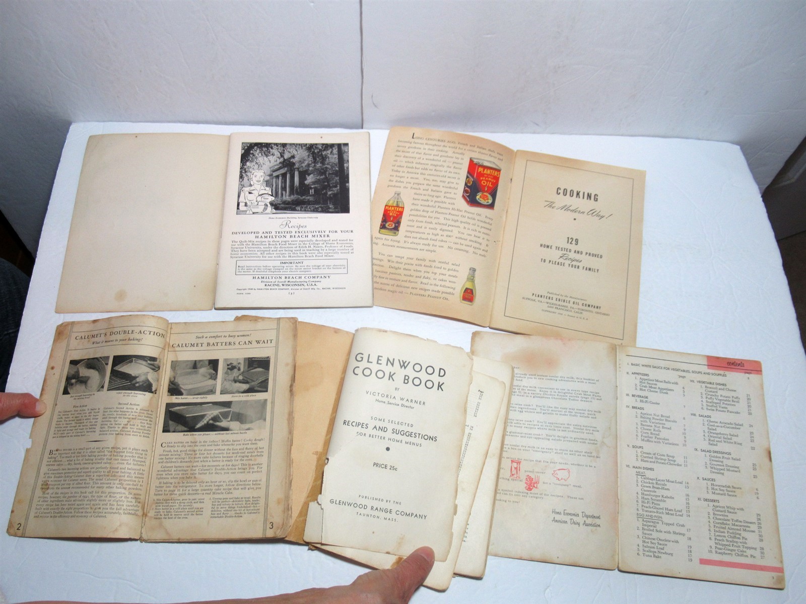 Lot 10 Vtg 1930s 1940s Cookbooks Planters Oil Carnation H-O Cereal Spry