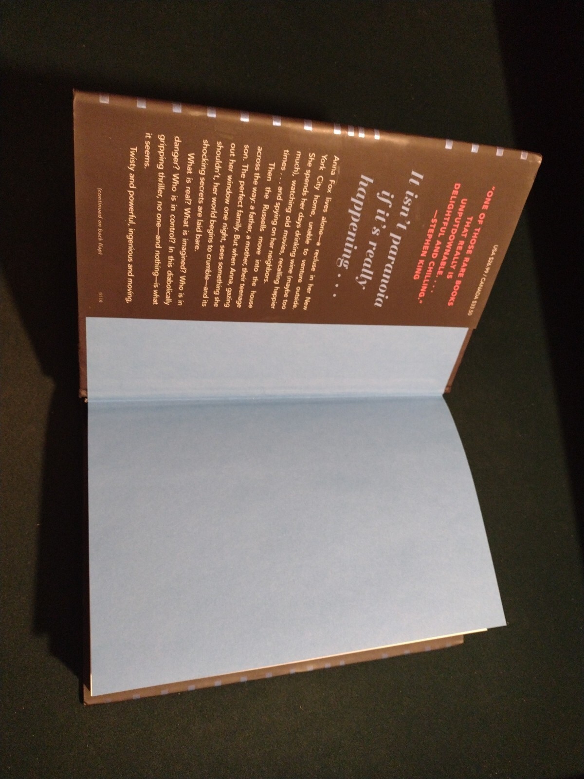 The Woman in the Window by A. J. Finn (2018 HC) Signed WILLIAM MORROW 9th Print