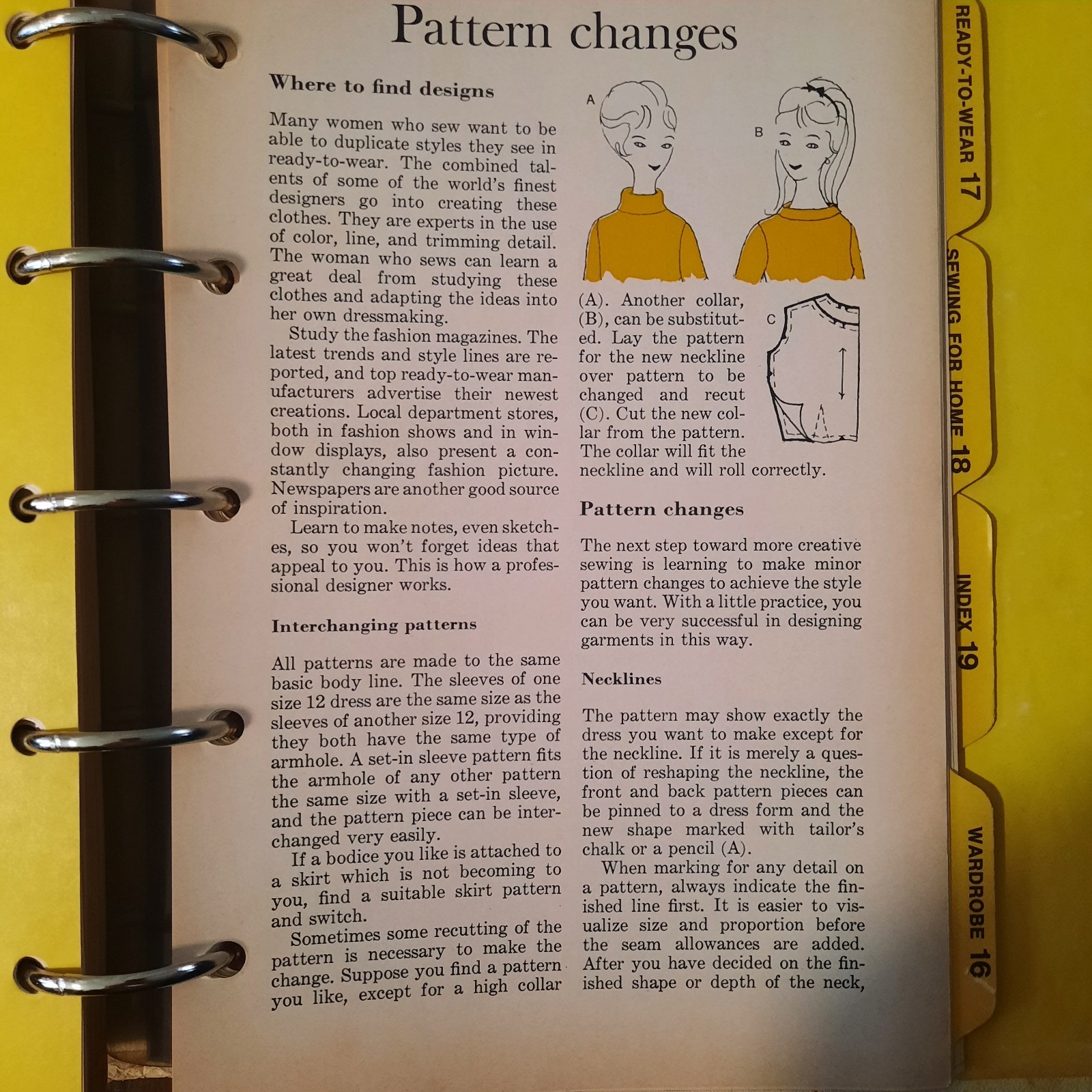 Vintage Better Homes and Gardens Sewing Book In 5 Ring Binder~1970~356 Pages