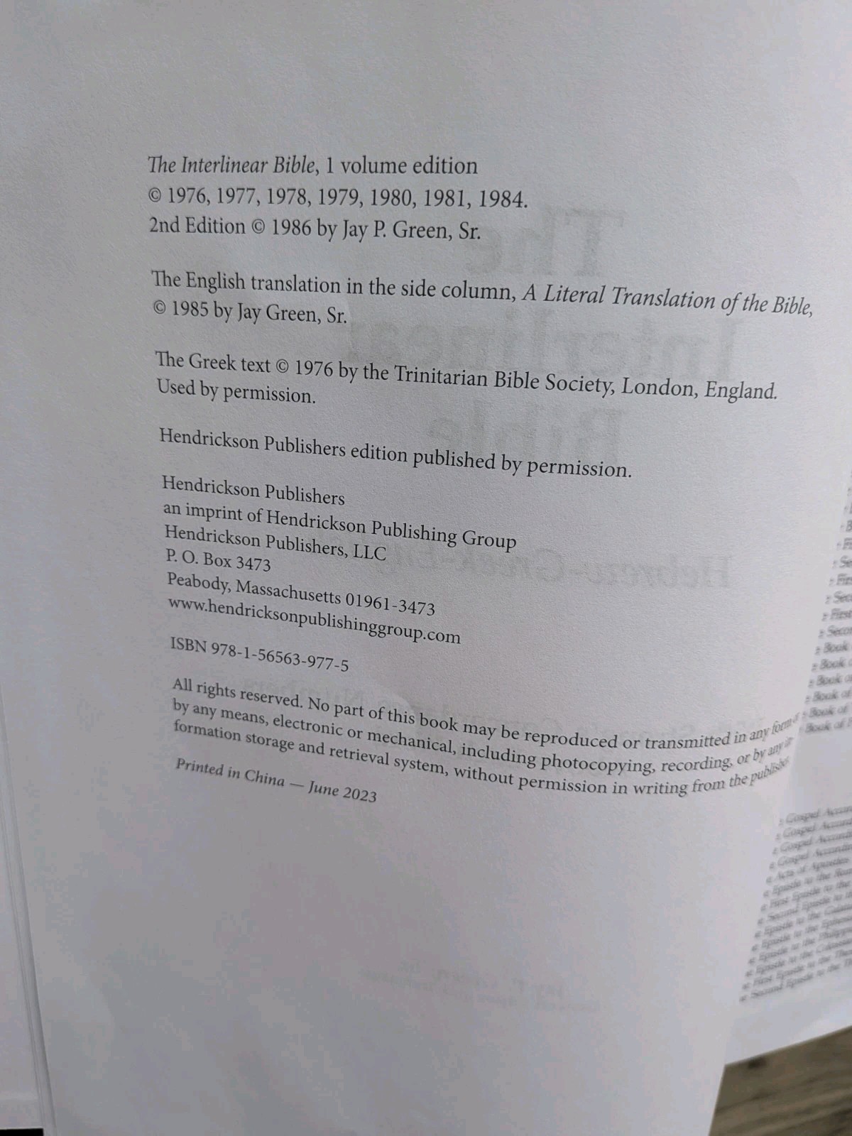 The Interlinear Bible Hebrew Greek English Hendrickson Hardcover Green Sr 2023