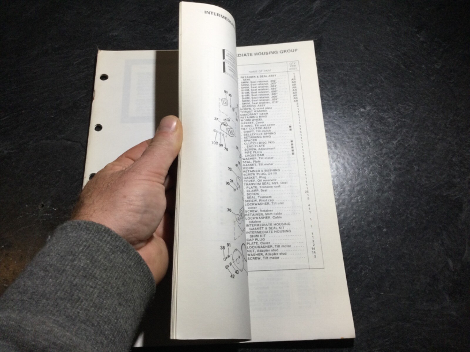 1982 OMC 5.0L & 5.7L V8 Stern Drive Parts Catalog GM 305 & 350 C.I 2V & 4V