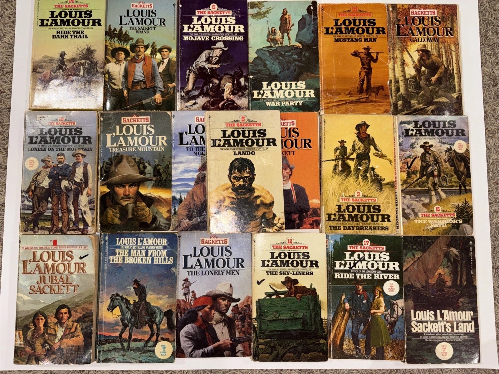 Complete Set Series Lot of 19 Sackett Family Saga Books by Louis L’Amour Set 17