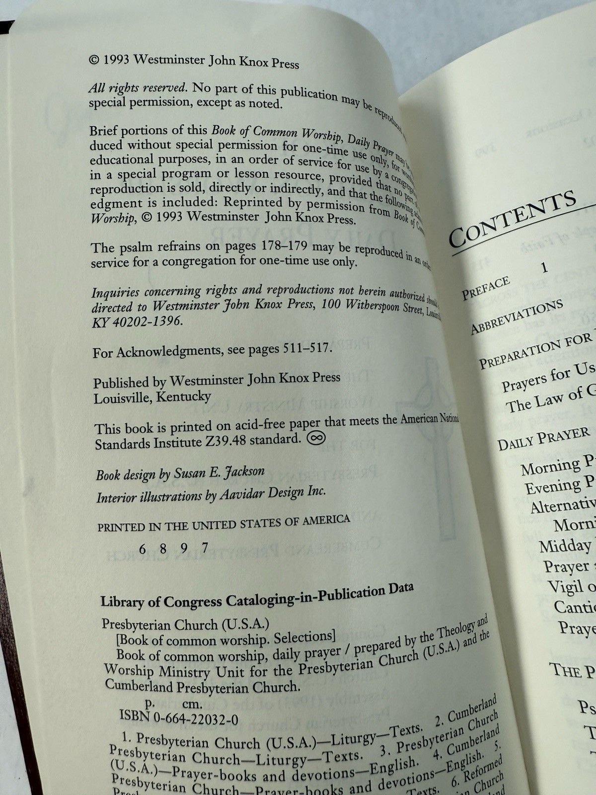 Book of Common Worship 1993 Daily Prayer Westminster John Knox Press B177