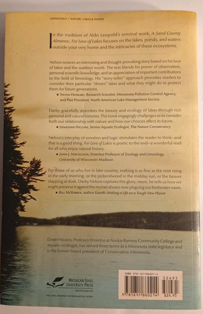 For The Love of Lakes Signed by Author Darby Nelson Paper Cover 1st Edition