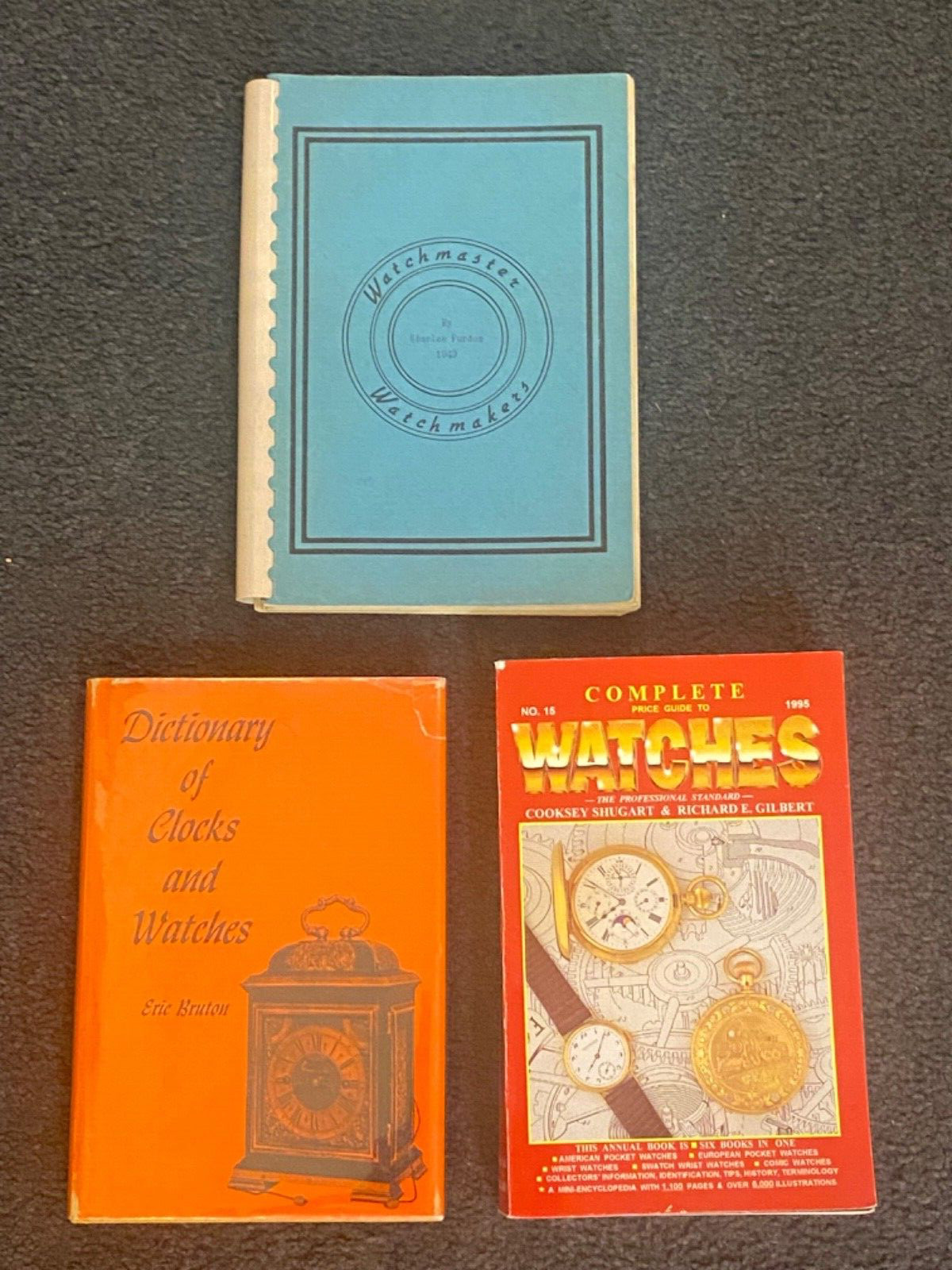 VINTAGE NICE LOT OF 3 WATCH AND CLOCK REPRAIR BOOKS FOR REPAIRMENT
