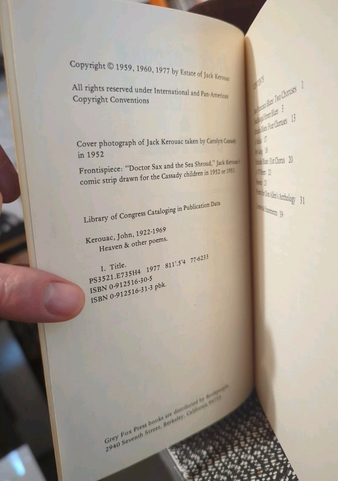 Jack Kerouac Heaven & Other Poems Review Copy With Slip Grey Fox Press 1977