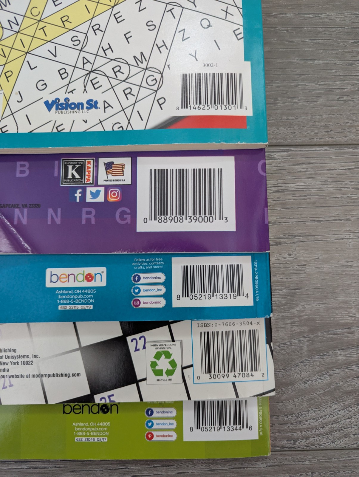 Crossword Puzzles Large Print Kappa Bendon Vision St Modern Lot Of 5 NOS