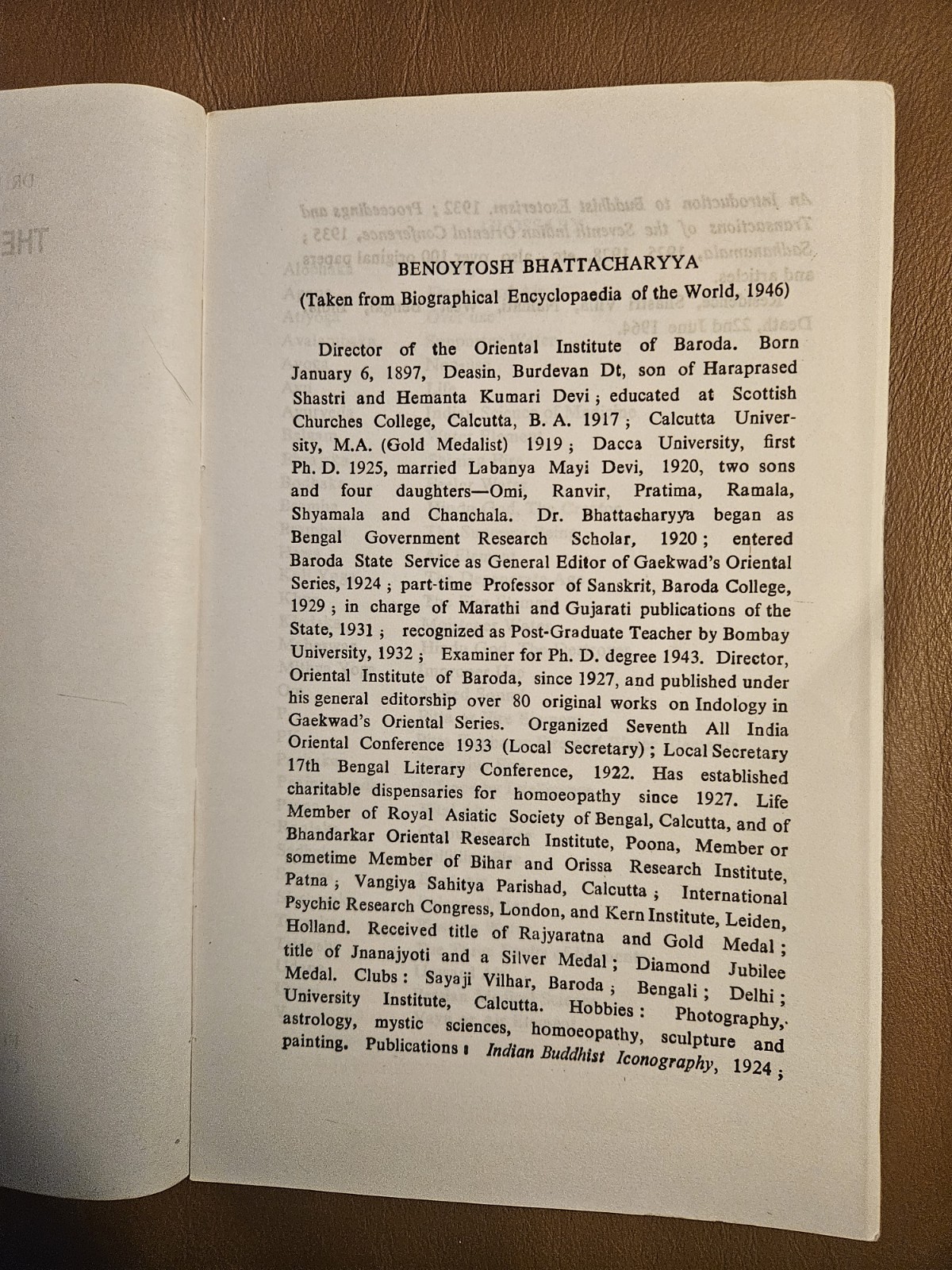 Tridosha and Homoeopathy by Benoytosh Bhattacharyya PB