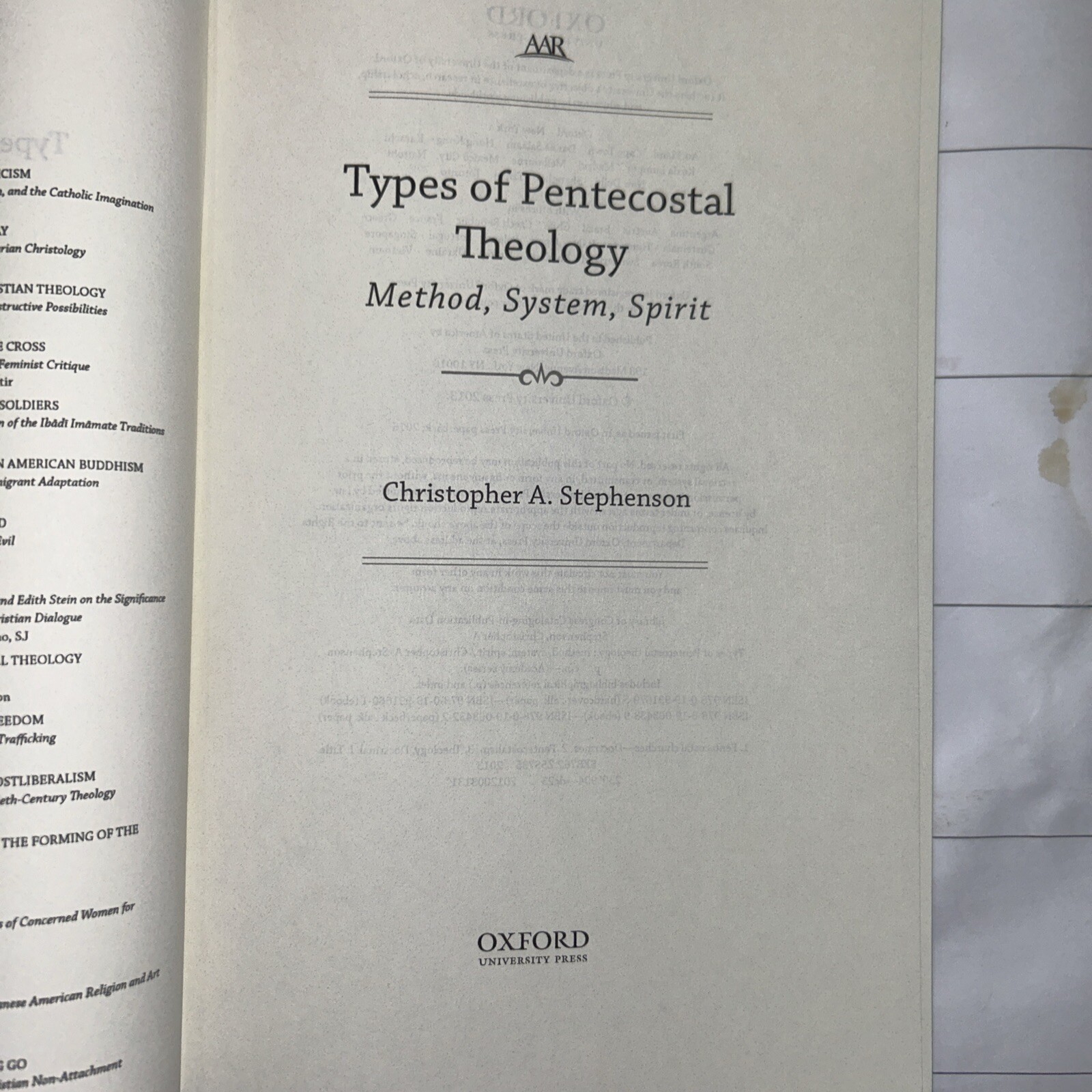Types of Pentecostal Theology – Christopher A. Stephenson – 2016 – 221 pages