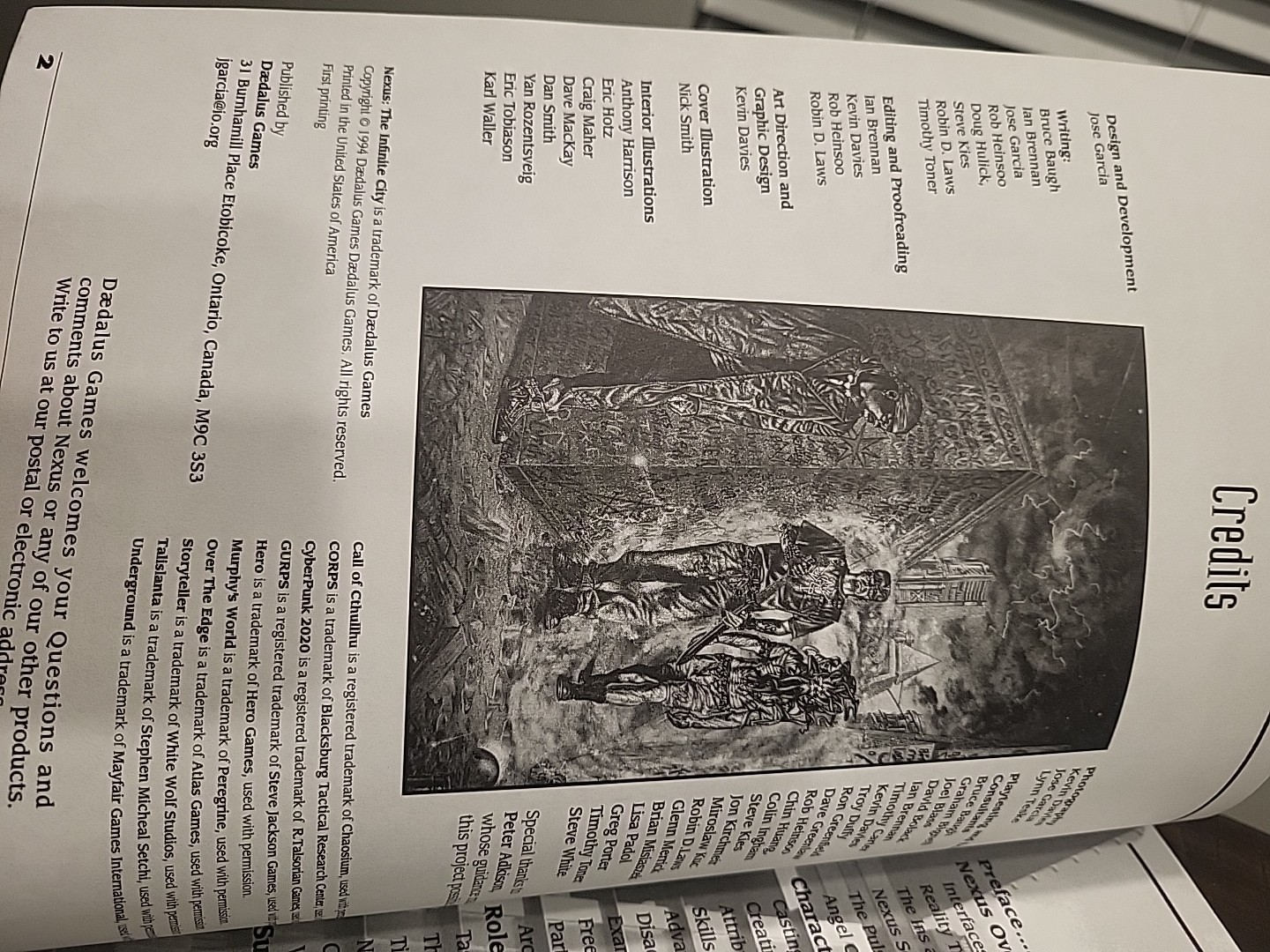 Nexus: The Infinite City, Realities on the Edge, RPG setting Daedalus Games 1994