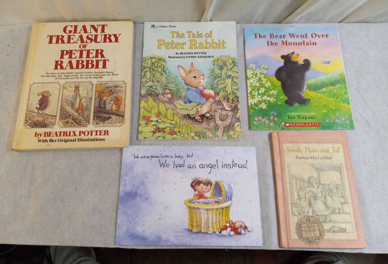 Lot of 5 Miscellaneous Childrens Books PETER RABBIT, Baby, Plain & Tall, Bear