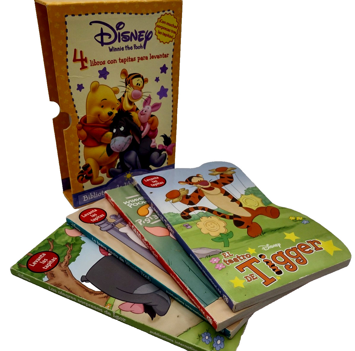 DISNEY WINNIE THE POOH Biblioteca de libros con tapitas – PACK 4 – Hardcover