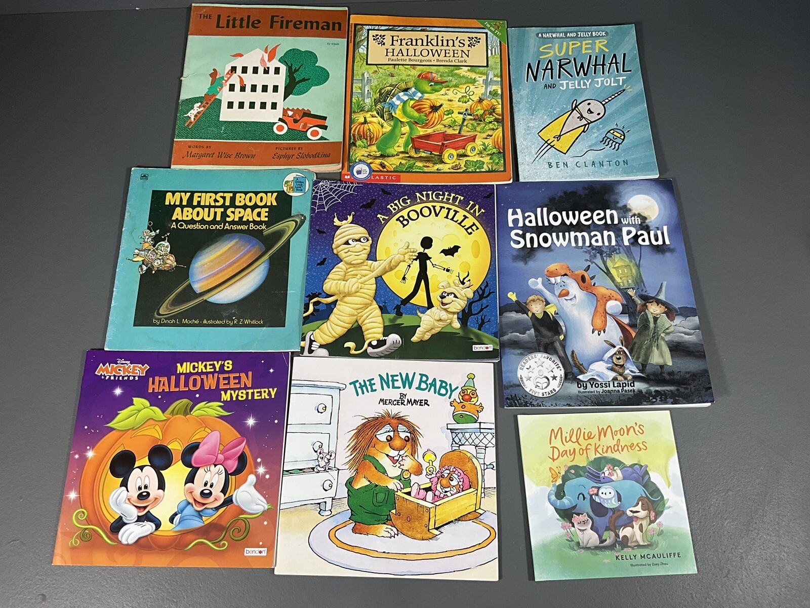 Kids Picture Books LOT OF 9 Paperback Franklin, Super Narwhal The Little Fireman