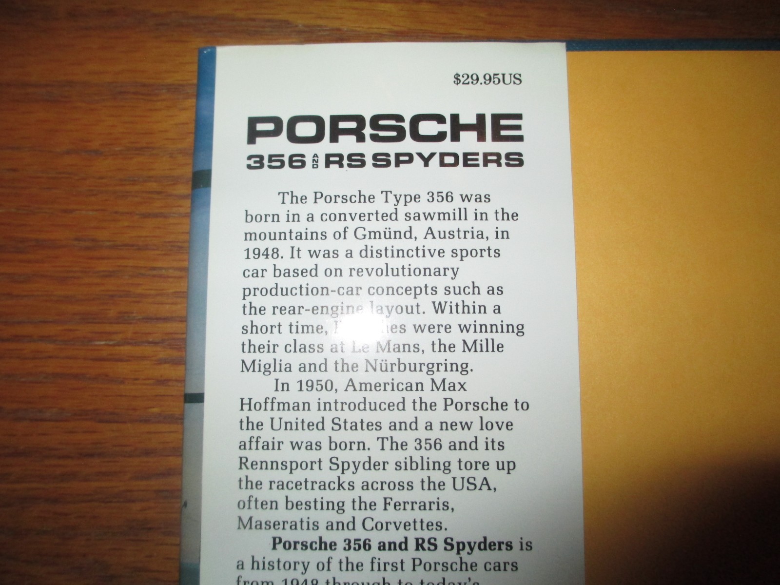 Porsche 356 & RS Spyders book Gordon Maltby hardcover 160 pages