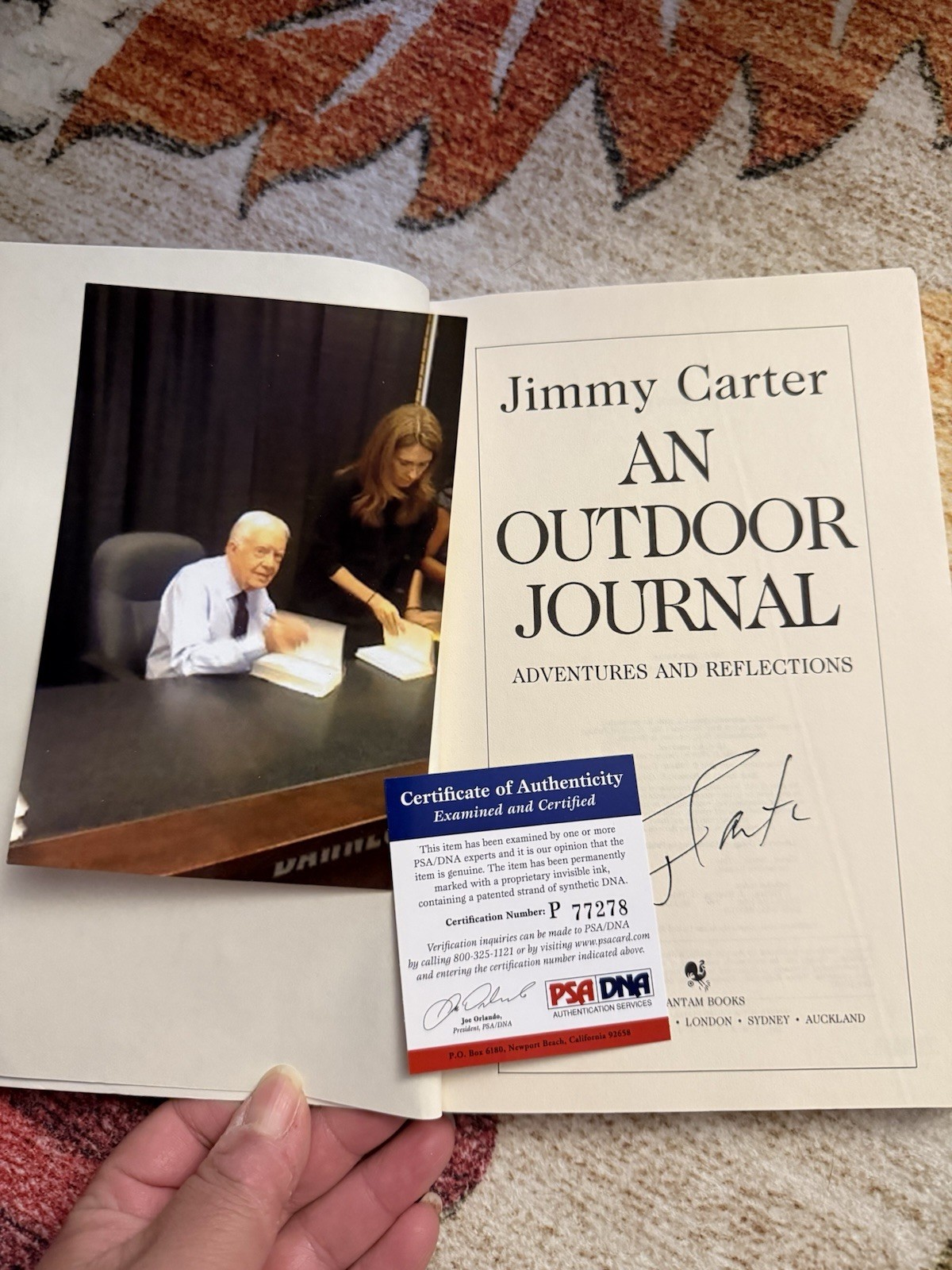 An Outdoor Journal By Jimmy Carter SIGNED