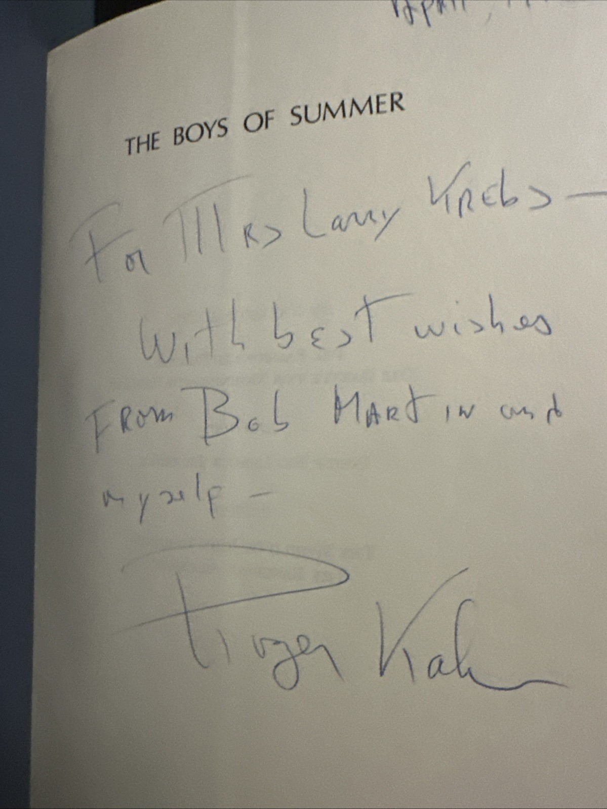 Roger Kahn SIGNED „The Boys of Summer“ 1st printing HC 1972 NOT Book Club