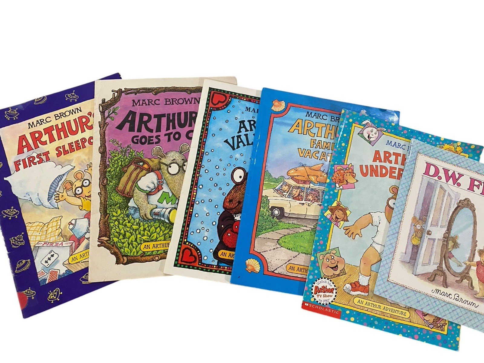 Arthur Marc Brown Books Lot 7 Picture Books Kids Adventures PBS Pickle Things