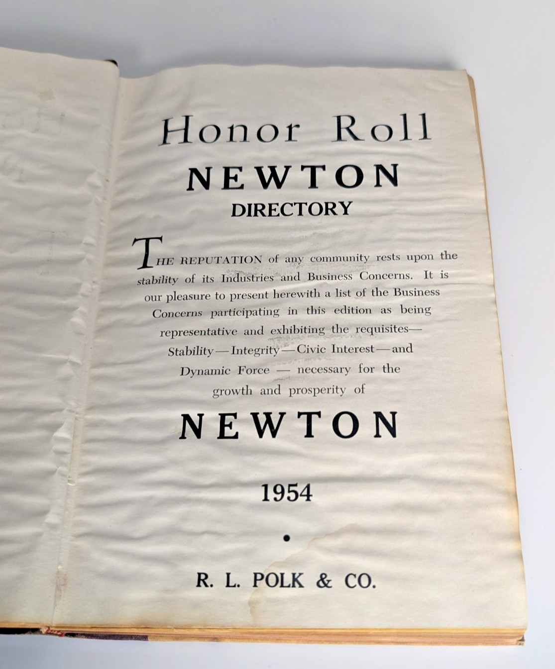 Polk’s Newton NJ Directory 1954 Sussex County New Jersey City Directory